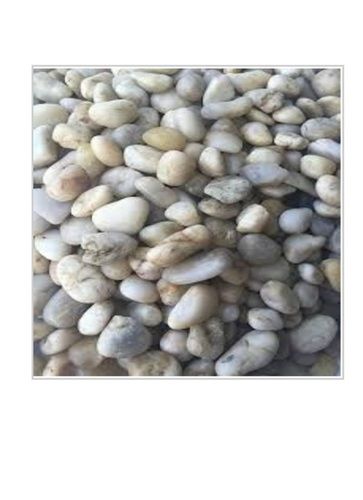 Natural Stone Attractive Look Round Shape Polished Finish White Color Decorative Pebbles