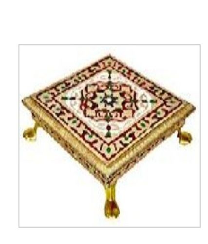 Washable Eco Friendly Durable Attractive Look And Polished Finish Colored Marble Chowki