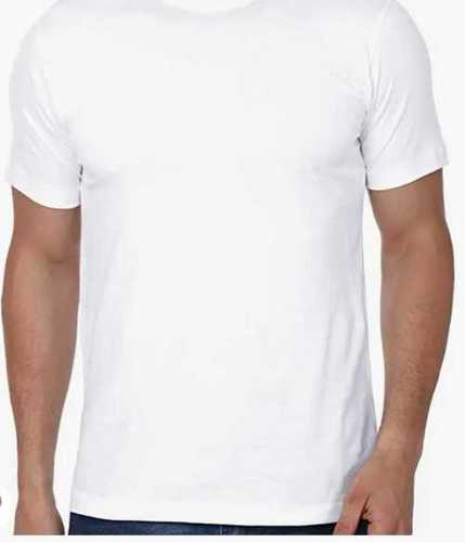 Mens Round Neck Plain White Casual Wear Half Sleeves T-Shirts