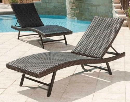 Outdoor Swimming Poolside Furniture Chairs Deck Lounger Set