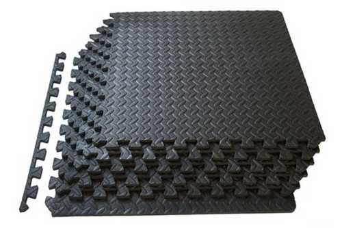 Rectangular Plain Easy Foldable and Washable Black Rubber Gym Mat 