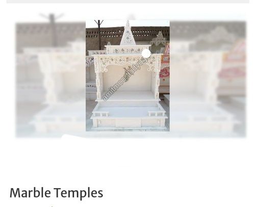 Scratch Resistant and Polished Finish Rust Proof White Color Pure Marble Temple
