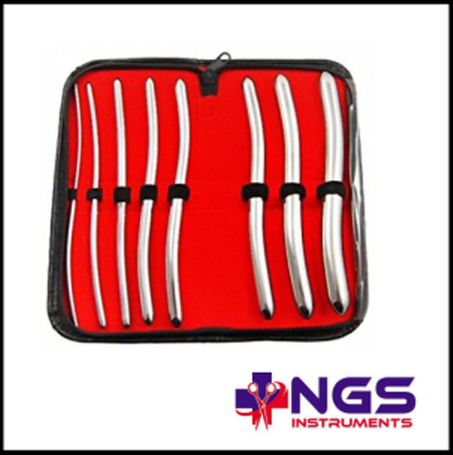 सिंगल रिंग और डल फिनिश के साथ अस्पताल में उपयोग के लिए सिल्वर स्टेनलेस स्टील हेगर यूटेरिन डाइलेटर