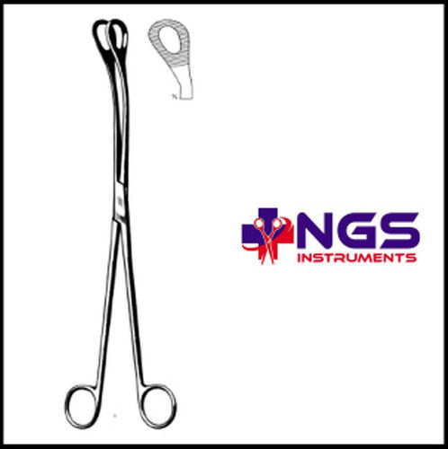 Manual Stainless Steel Kelly Placental Forcep For Hospital Use With Curved Shape And Dull Finish