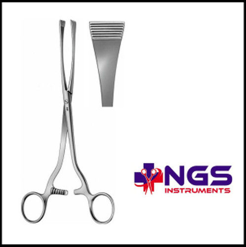 Silver Stainless Steel Straight Armytage Forceps With Dull Finish And Dimension 21Cm - 8 1/4Inch