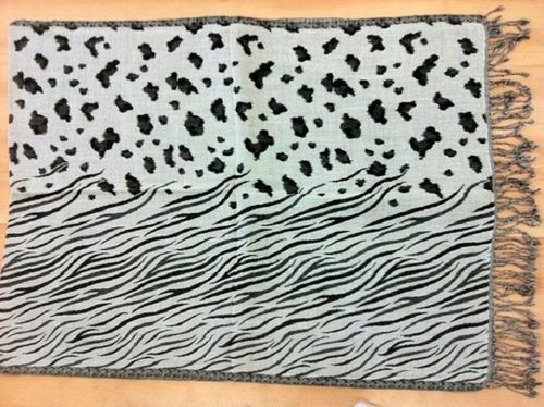 Winter White And Black Soft And Highly Comfortable Ladies Casual Designer Printed Wool Scarves