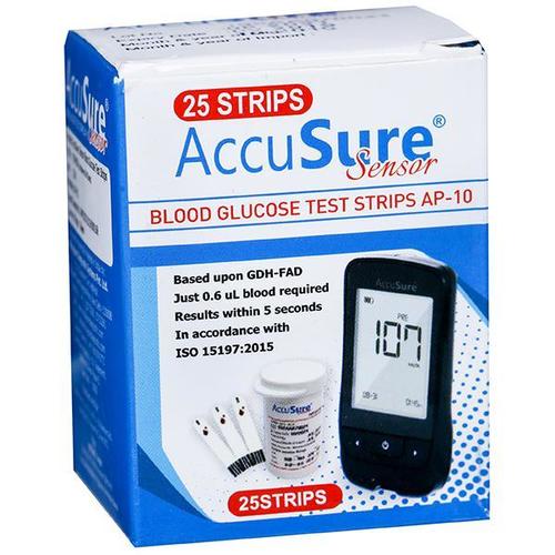 Accusure Sensor Glucometer 25 Pcs Test Strips