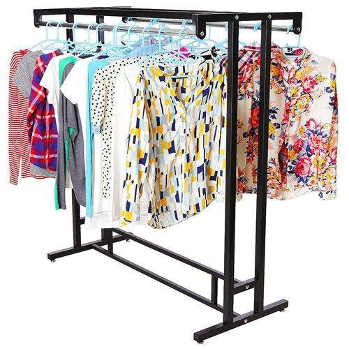 Black Color Free Standing Unit Garment Display Racks