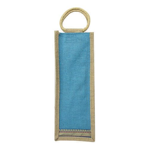 Colored Jute Single Bottle Carry Bags With Flexible Handle For Office, Travel