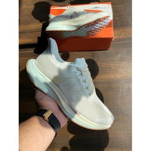 Breathable Mens Casual Off White Upper Mesh Pu Sole Running Flexible Sports Shoes