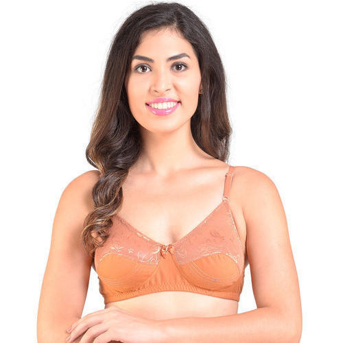 Pink 3/4th Coverage Non-padded Thin Strap B-cup Skin Friendly