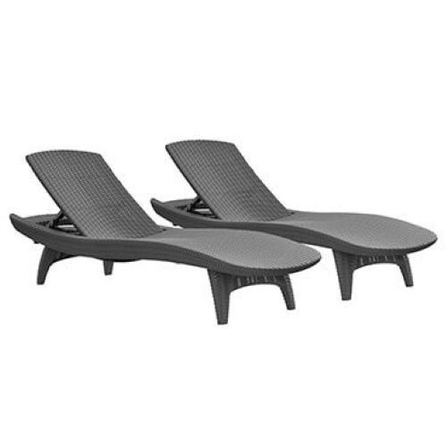 Outdoor Swimming Poolside Furniture Chairs Deck Lounger Set No Assembly Required