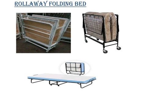Handmade Rectangular Shape Folding Easy To Use Roll Away Bed For Hostel With Mild Steel Frame