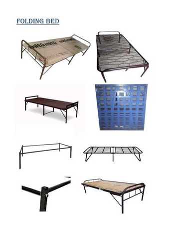 Handmade Rectangular Shape Wooden Plywood Folding Single Bed With Mild Steel Frame And Polished Finish