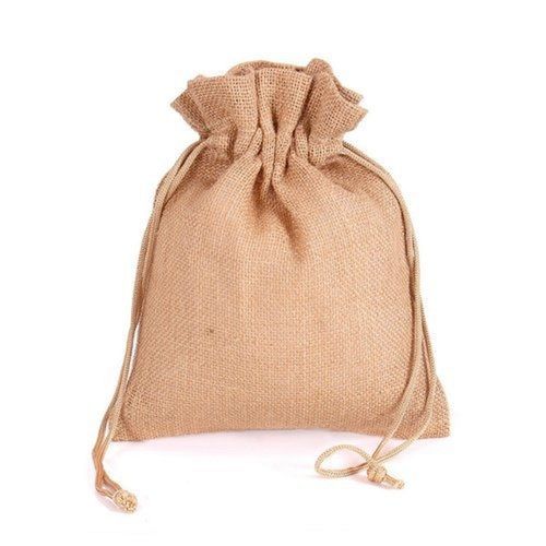 Reusable Brown Eco-Friendly Jute Sacks/Potli Bag With Flexible Drawstring