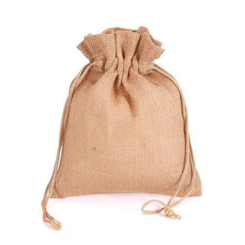 Plain Reusable Brown Eco-Friendly Jute Sacks/Potli Bag With Flexible Drawstring