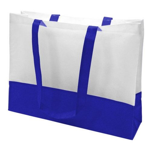 Reusable Recyclable Blue/White Non Woven Flexible Loop Handle Shopping Bags Bag Size: Subject To Availability Or Order