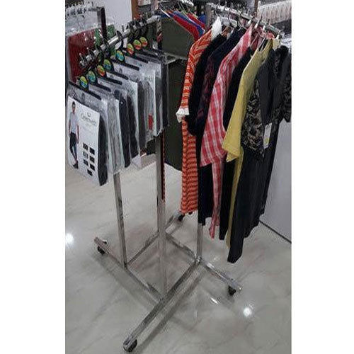 Stainless Steel Portable Garment Rack Stand For Shops, Malls, Retail Store