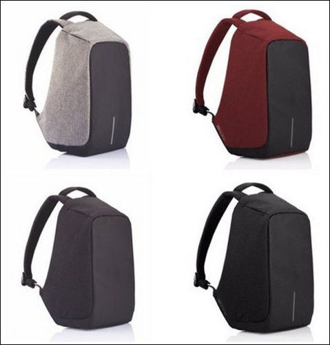 Grey Waterproof Single Zipper Polyester Anti Theft Bag For Laptop