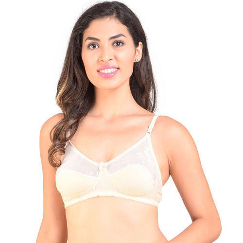 White 3/4th Coverage Non-padded Thin Strap B-cup Skin Friendly