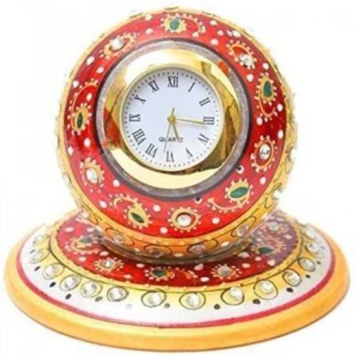 A one Marble Handicrafts Analog Multicolor Clock