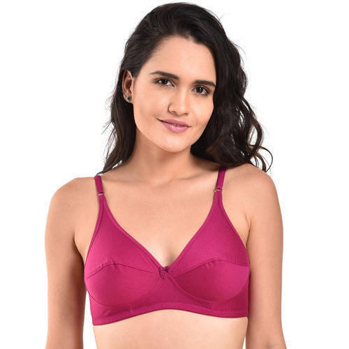 Light Pink 3/4th Coverage Thin Strap B-cup Skin Friendly Non-padded Plain  Cotton Bra With J-hook Closure Size: 28 at Best Price in New Delhi