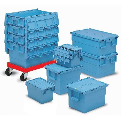 Blue Plastic Rectangular Integrated Crates For Industrial With Capacity 10Kg