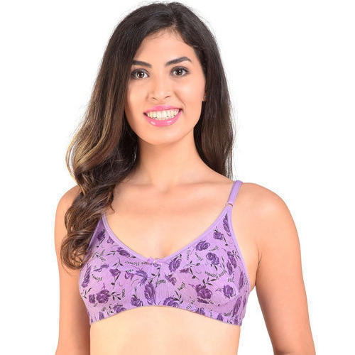 Printed Padded Under Wired Cotton Bra For Ladies, Skin Friendly