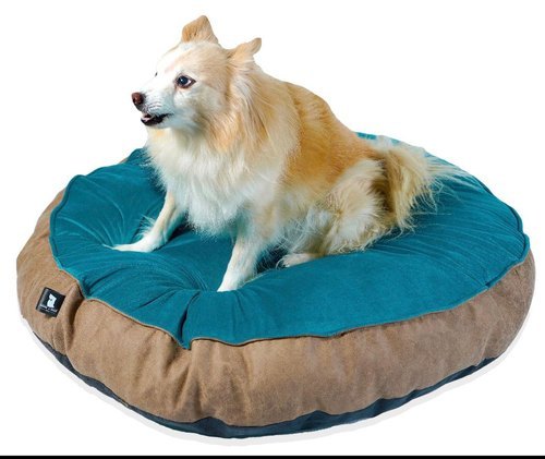 Round Shape Suede Dog Bed - Polyester Fiber Filling, Multi-Color Printed Set of 3 Pieces, Washable Design for Cats and Dogs