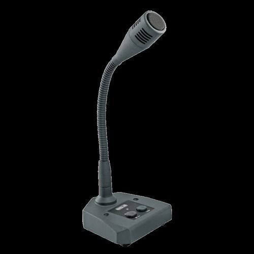 Black 5 Volt Wireless Acm-66Ch Paging Tabletop Microphone With Pencil Cells