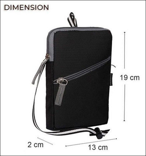 Moisture Proof Black Cross Body Travel Mobile Pouch Sling Messenger Casual Bag For Women