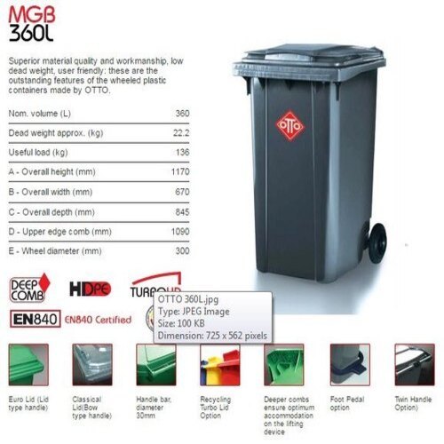 Hdpe Dustbin With Lid - Application: Industrial Waste Management