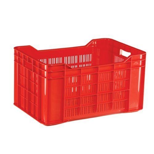 Rectangular Solid Style Hdpe Plastic Red Vegetable Crates With Different Capacity