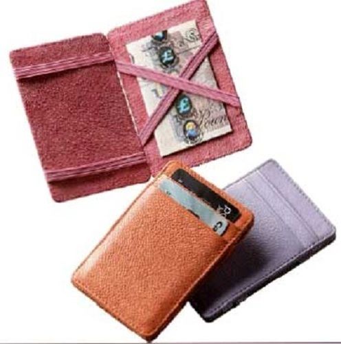 Brown Very Spacious And Light Weight Plain Design Rectangular Shape Leather Wallets For Holding Cards