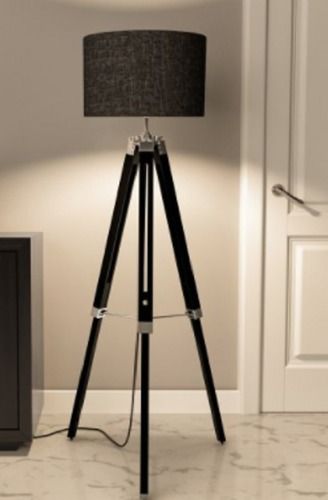 White 20X20X54 Inches Wooden Tripod Floor Lamp On Off Foot Switch For Convenience