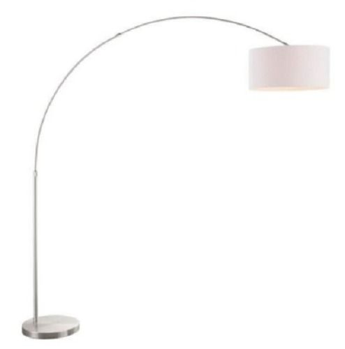 White 4 Kg Incandescent Decorative Nickel Finish Curved Floor Lamp