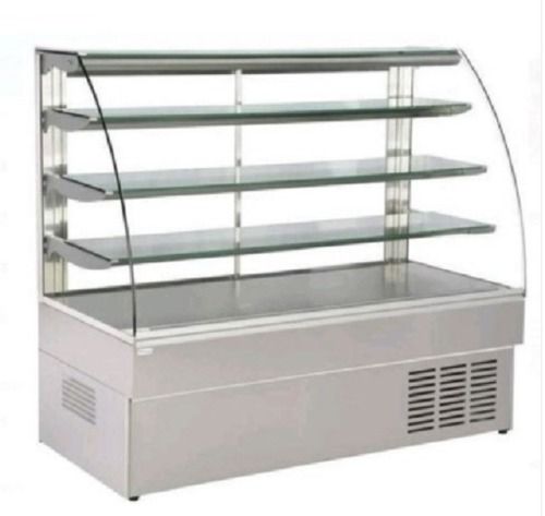 4 Shelves Stainless Steel And Glass Electric Sweet Display Counter