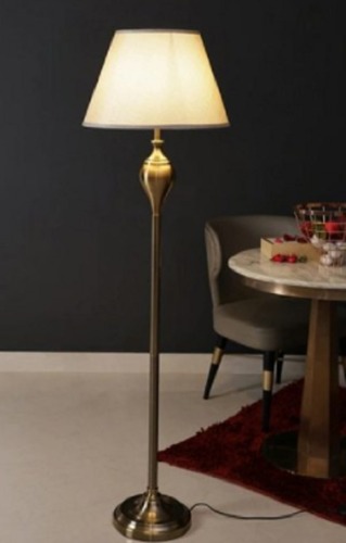 White 5 Feet Incandescent Decorative Brass Floor Lamp For Indoor Decoration