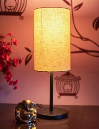 White 6X6X19 Inch Decorative Table Lamp With In Built On-Off Switch