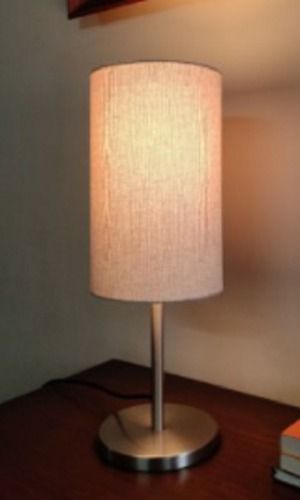 White 6X6X19 Inch Iron Table Lamp With In Built On-Off Switch