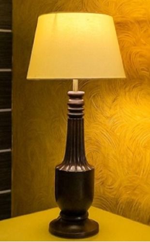 White 6X6X27 Inch Wooden Table Lamp Decorative Night Lamps With On-Off Switch