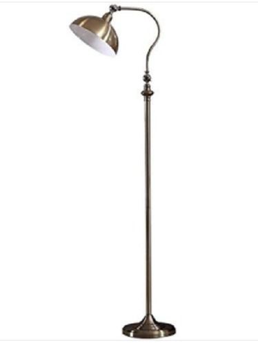 White Dome Antique Aluminium Decorative Vintage Floor Lamp With Brass Finish