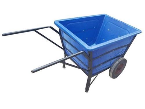 Mild Steel Frame Fiber Wheel Barrow Dustbin With 50 Litre Loading Capacity