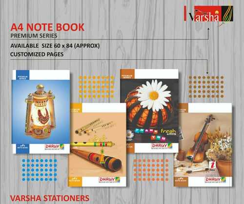 Impeccable Finish Office And School Use 60 X 84 (Approx) Customized Pages A4 Size Note Book