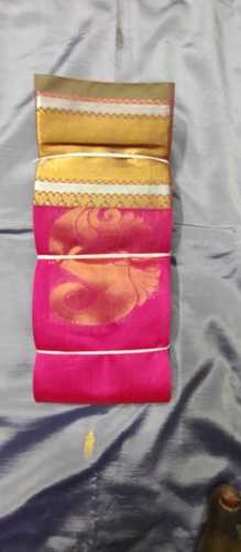 Cotton Pink Handloom Pure Silk Sarees For Women With Unstitched Blouse Piece