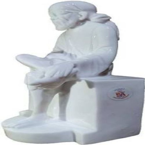 A One Marble Handicrafts Sai Baba Religious Idol Decorative Showpiece - 9 cm (Marble, White) 