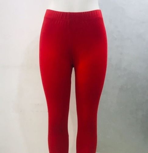Women's Elegant Plain Skinny Red Pants XL
