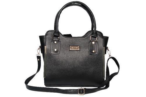 Very Spacious And Zipper Closure Type Black Color Ladies Pu Bag With 5-10 Kg Load Capacity Gender: Women