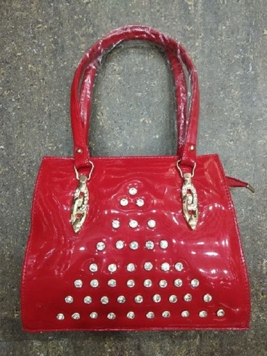 Ladies Shoulder Bag - Plain Design, Lightweight Red Zipper Closure with Long Lasting Finish | Easy to Carry, Rectangular Shape