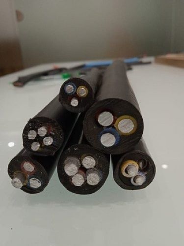 Black Three And Four Core Thermal Resistance Pvc Insulated Submersible Round Aluminium Cables